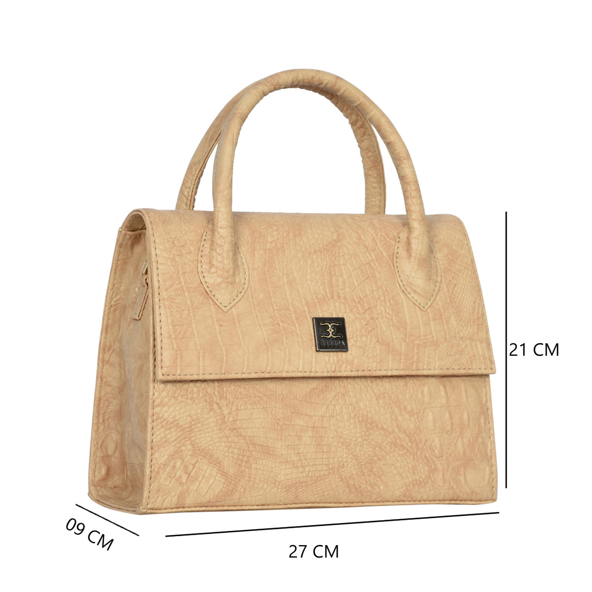Solid Croco Texture Handbag For Womens