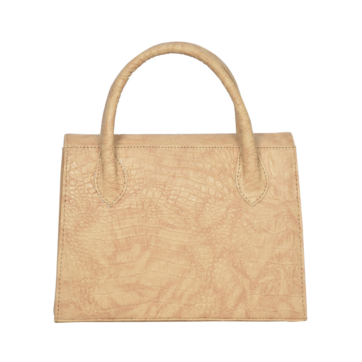 Solid Croco Texture Handbag For Womens