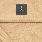 Solid Croco Texture Handbag For Womens