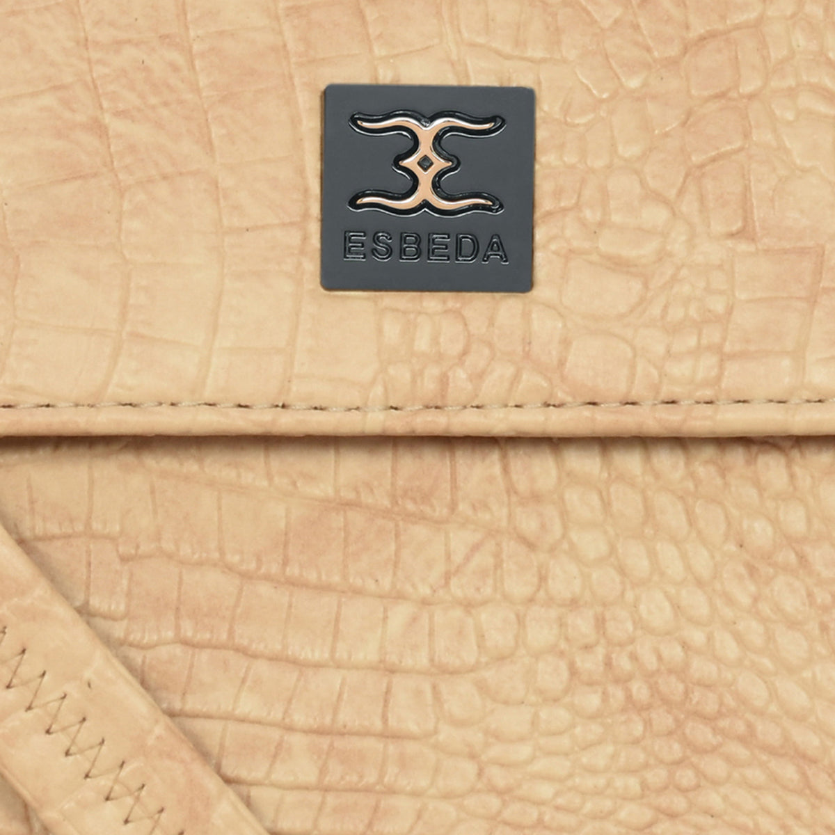Solid Croco Texture Handbag For Womens