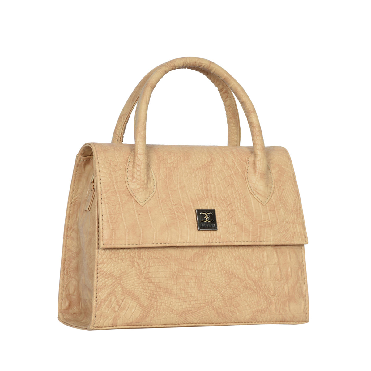 Solid Croco Texture Handbag For Womens