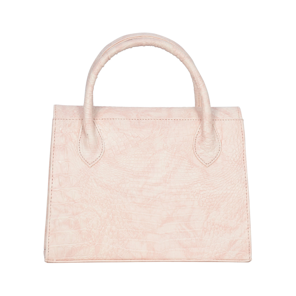 Solid Croco Texture Handbag For Womens