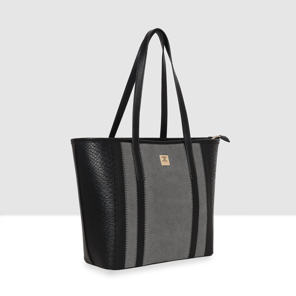 Fish Croco Suede Textured Handbag For Womens