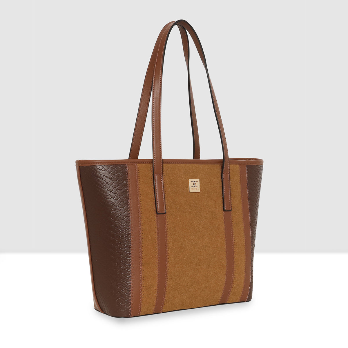 Fish Croco Suede Textured Handbag For Womens