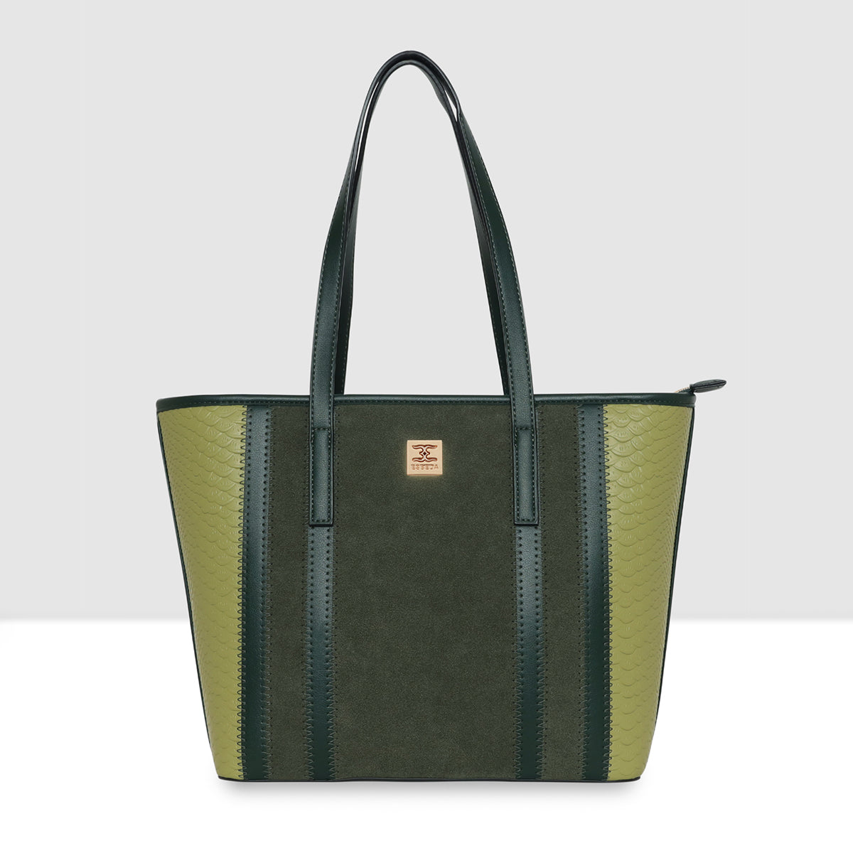 Fish Croco Suede Textured Handbag For Womens