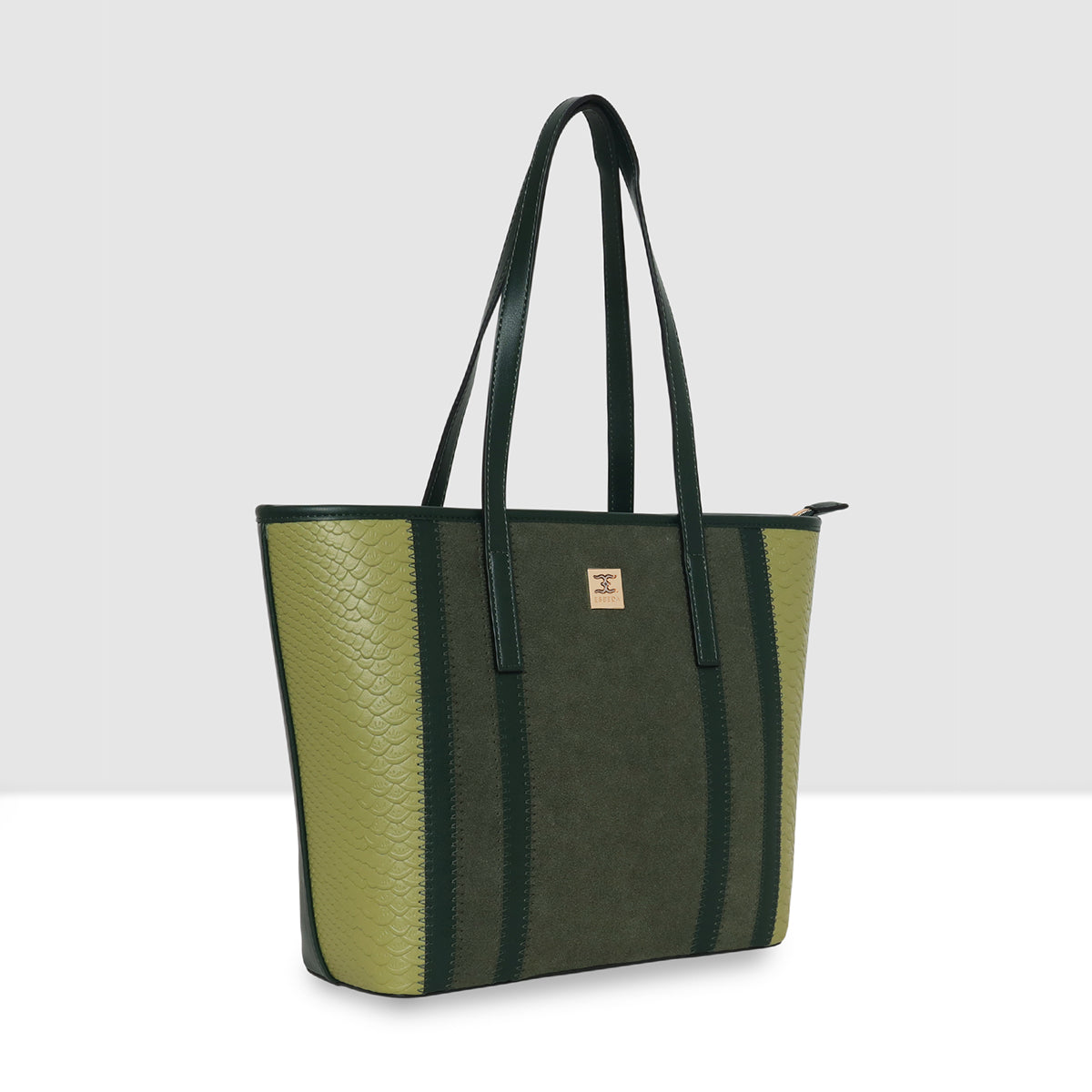 Fish Croco Suede Textured Handbag For Womens