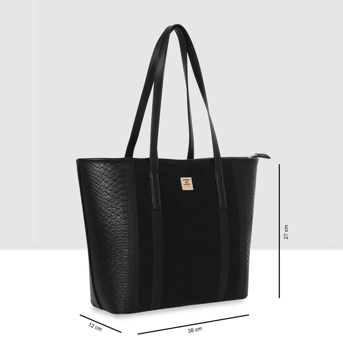 Fish Croco Suede Textured Handbag For Womens
