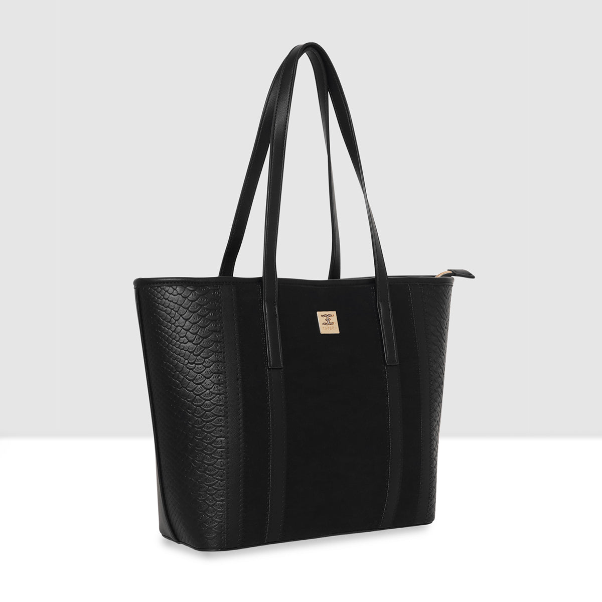 Fish Croco Suede Textured Handbag For Womens