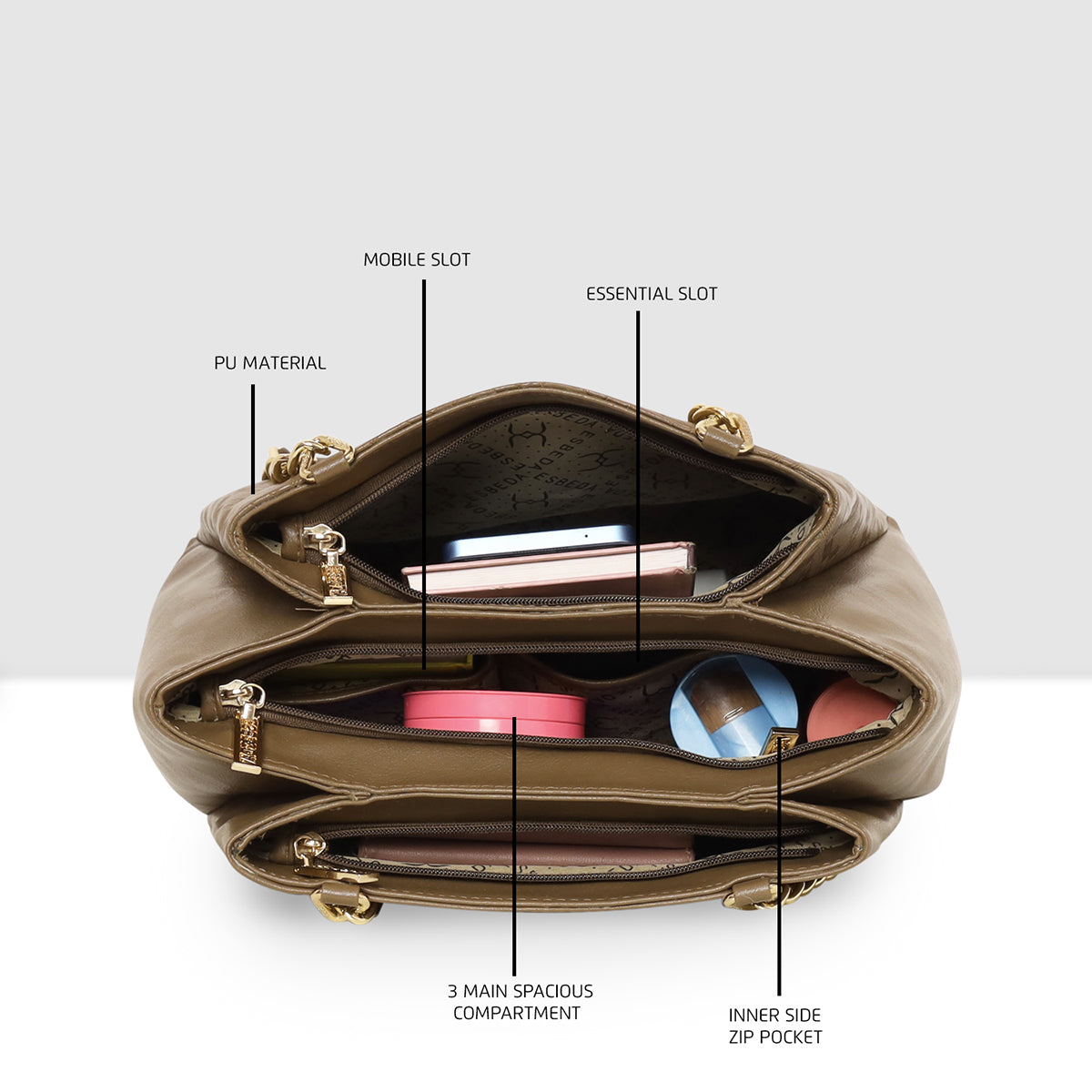Embossed Textured Handbag For Womens