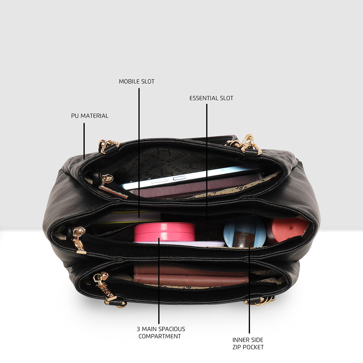 Embossed Textured Handbag For Womens