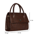 Solid Croco Texture Handbag For Womens