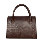 Solid Croco Texture Handbag For Womens