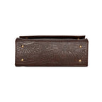 Solid Croco Texture Handbag For Womens