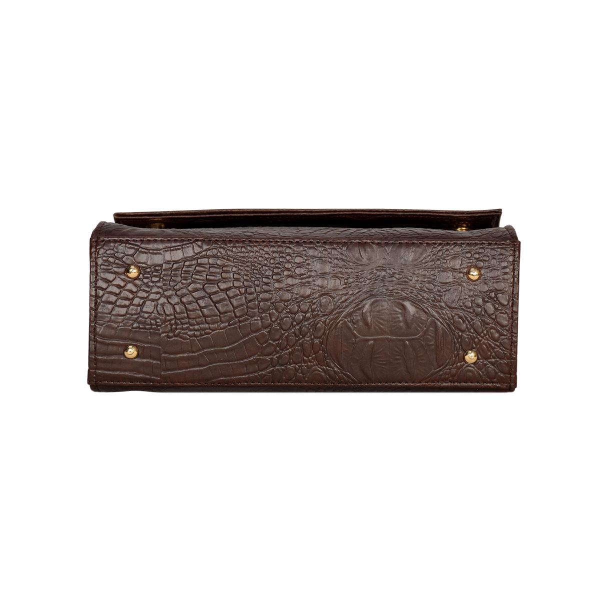 Solid Croco Texture Handbag For Womens