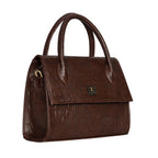 Solid Croco Texture Handbag For Womens
