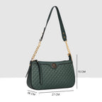 Solid Pattern Checks Texture Handbag For Womens