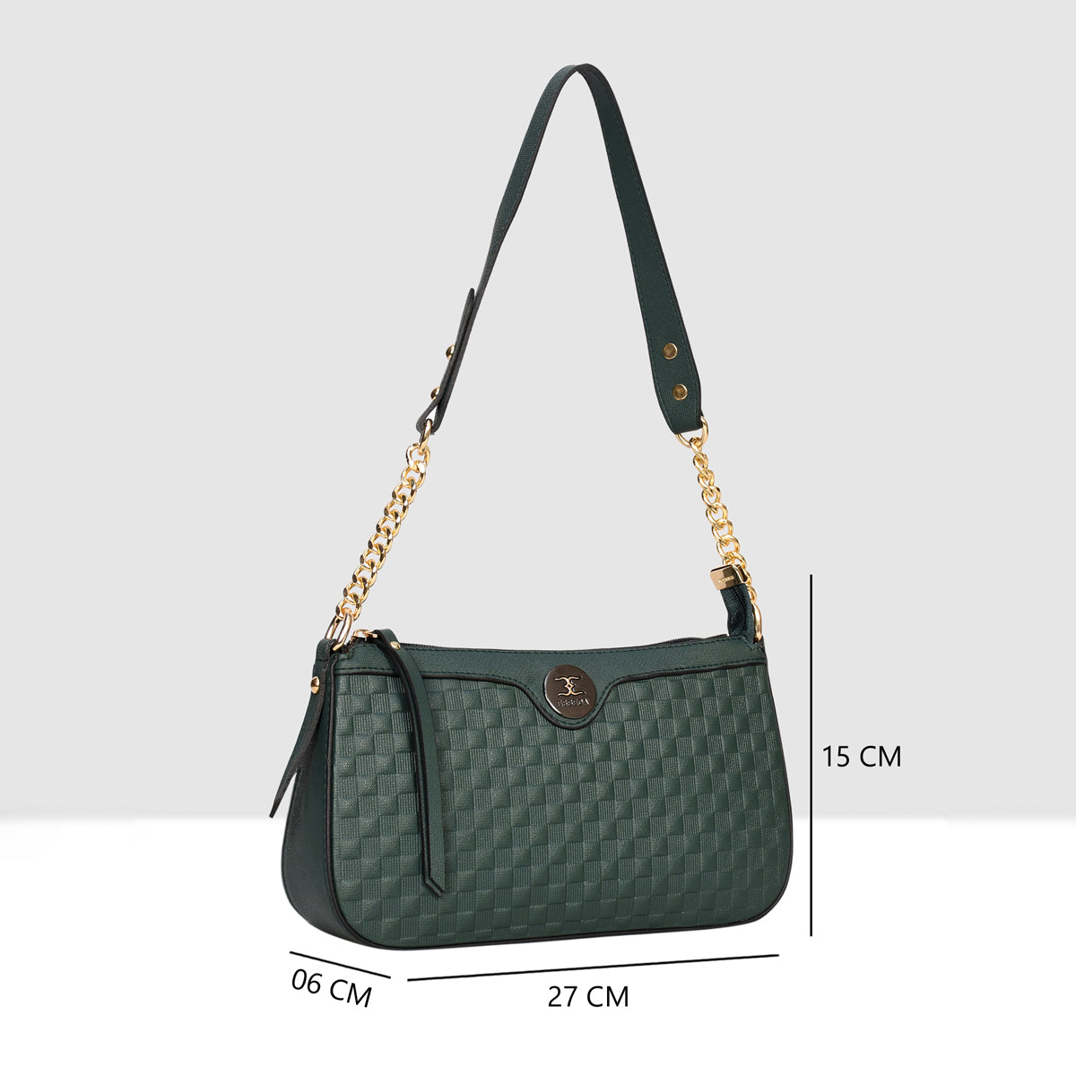 Solid Pattern Checks Texture Handbag For Womens
