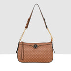 Solid Pattern Checks Texture Handbag For Womens