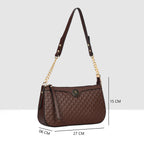 Solid Pattern Checks Texture Handbag For Womens