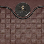 Solid Pattern Checks Texture Handbag For Womens