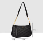 Solid Pattern Checks Texture Handbag For Womens