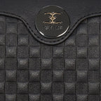 Solid Pattern Checks Texture Handbag For Womens
