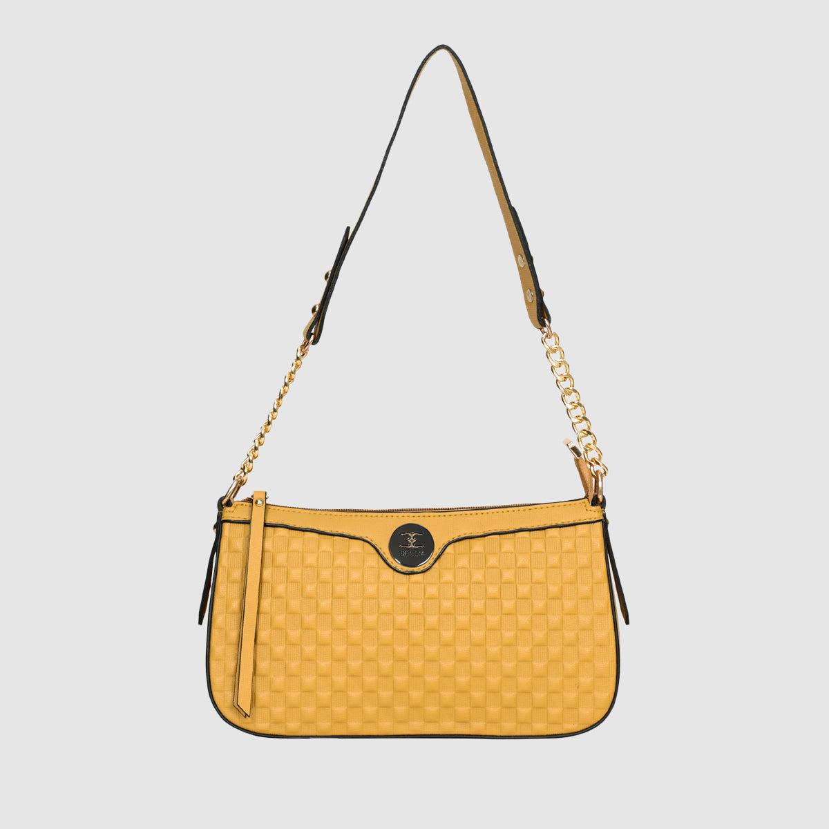 Solid Pattern Checks Texture Handbag For Womens