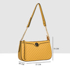 Solid Pattern Checks Texture Handbag For Womens