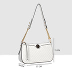 Solid Pattern Checks Texture Handbag For Womens