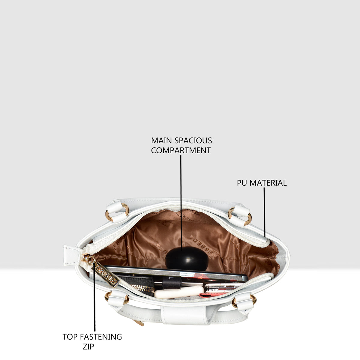 Structured Top Handle Handbag For Womens