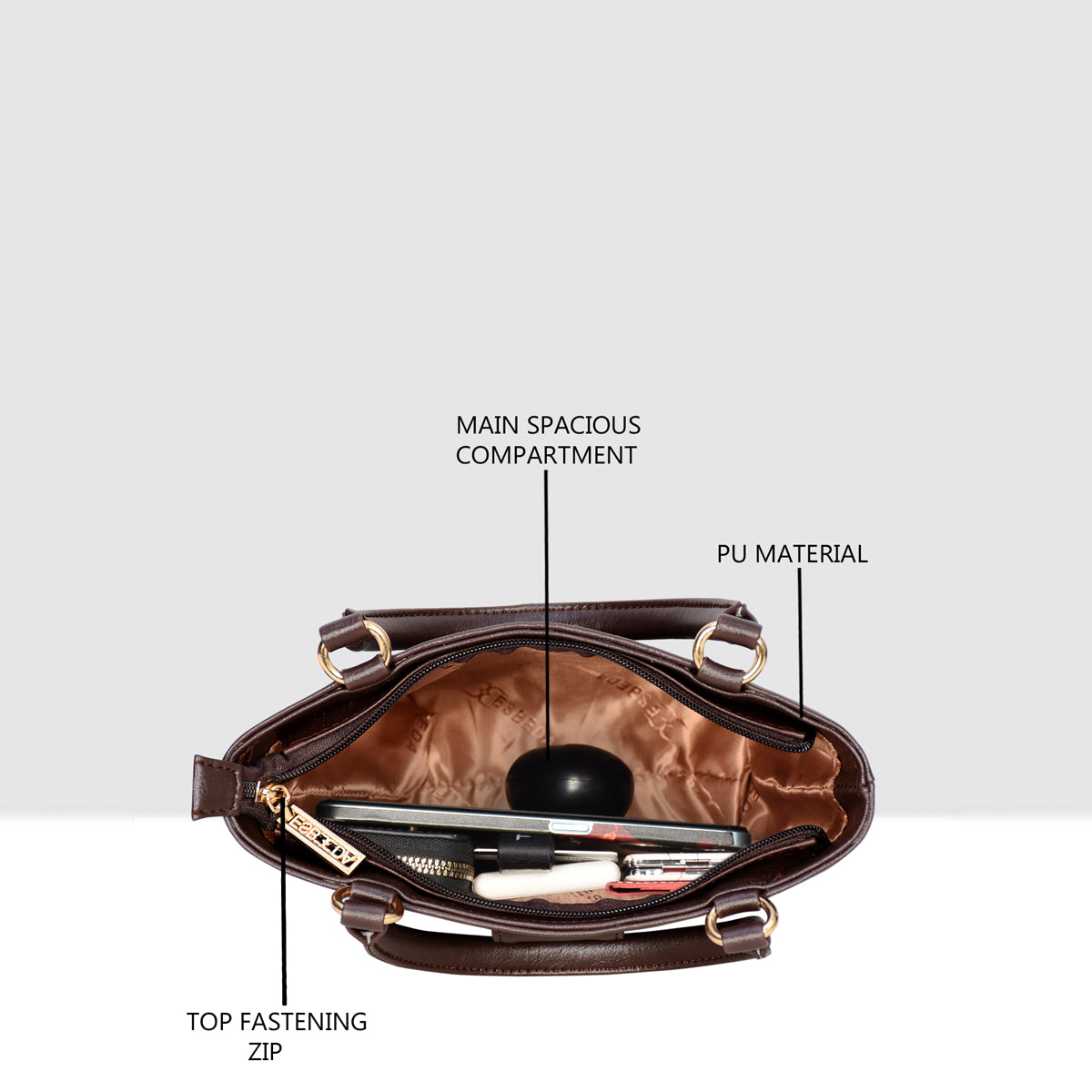 Structured Top Handle Handbag For Womens