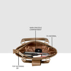Structured Top Handle Handbag For Womens