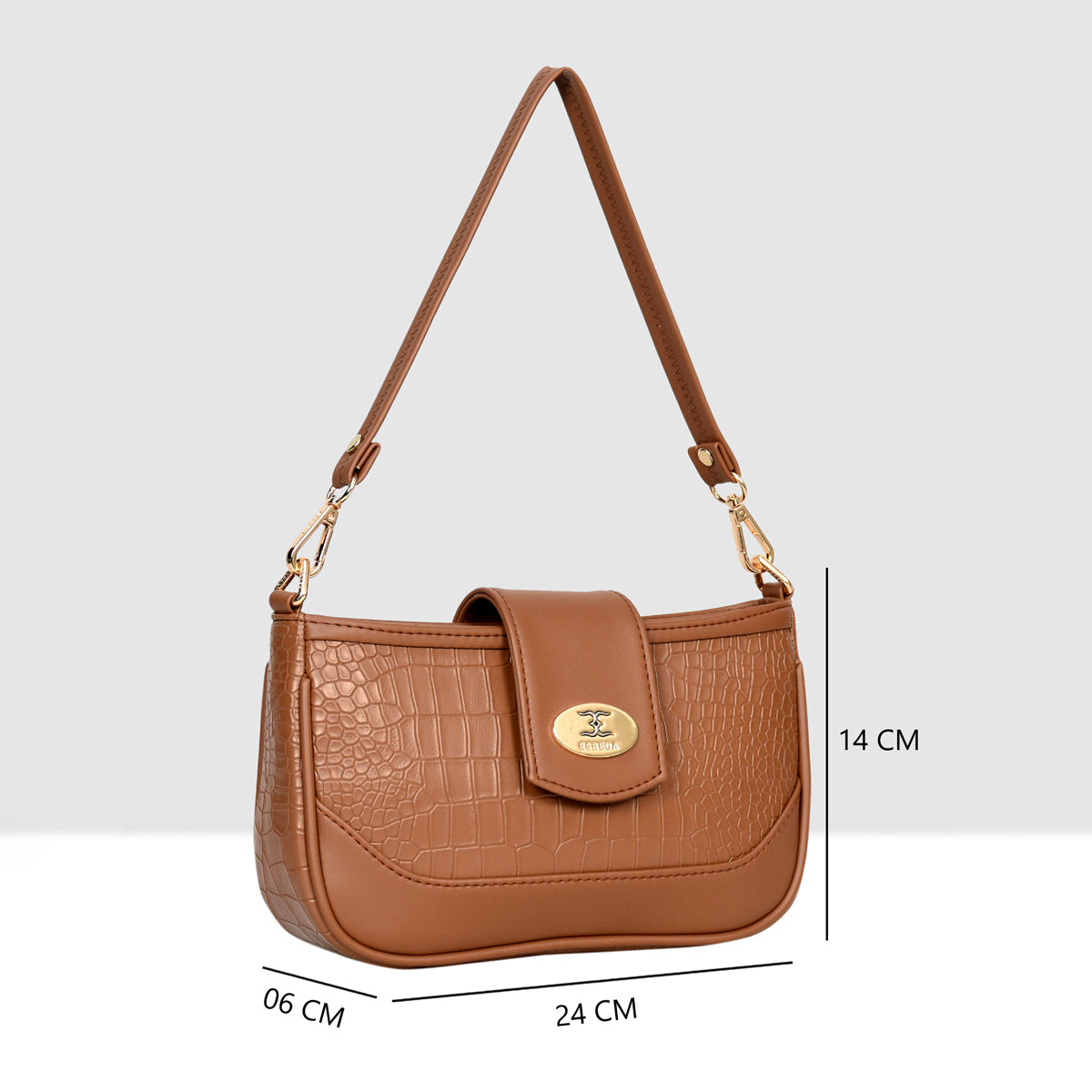 Croco Texture Crossbody Slingbag For Womens