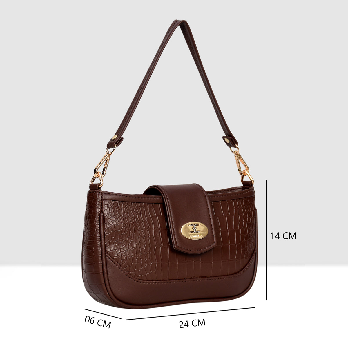 Croco Texture Crossbody Slingbag For Womens