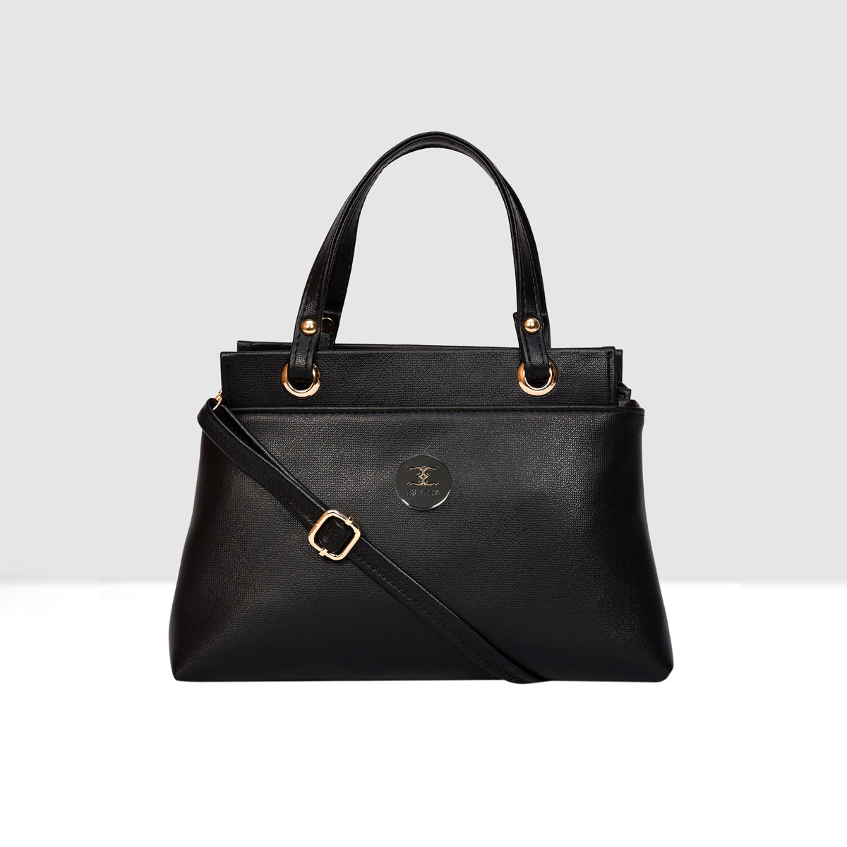 Solid Pattern Structured Small Handbag For Womens