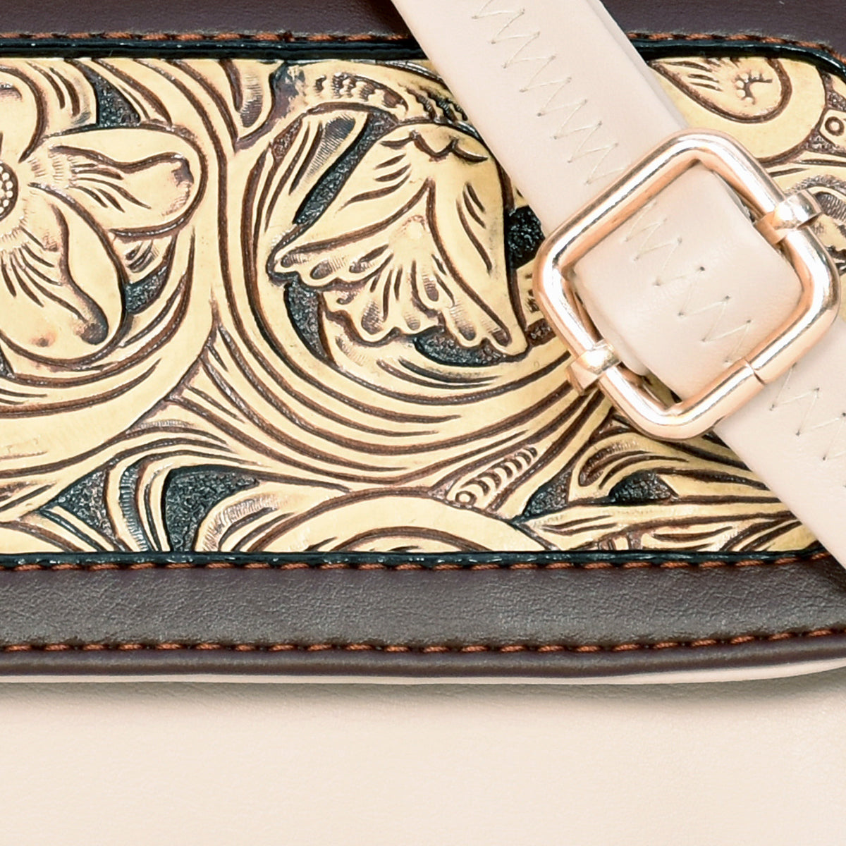 Flower Textured Sling Bag For Womens