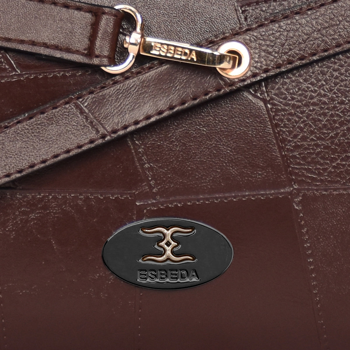 Stitching Embossed Handbag For Womens
