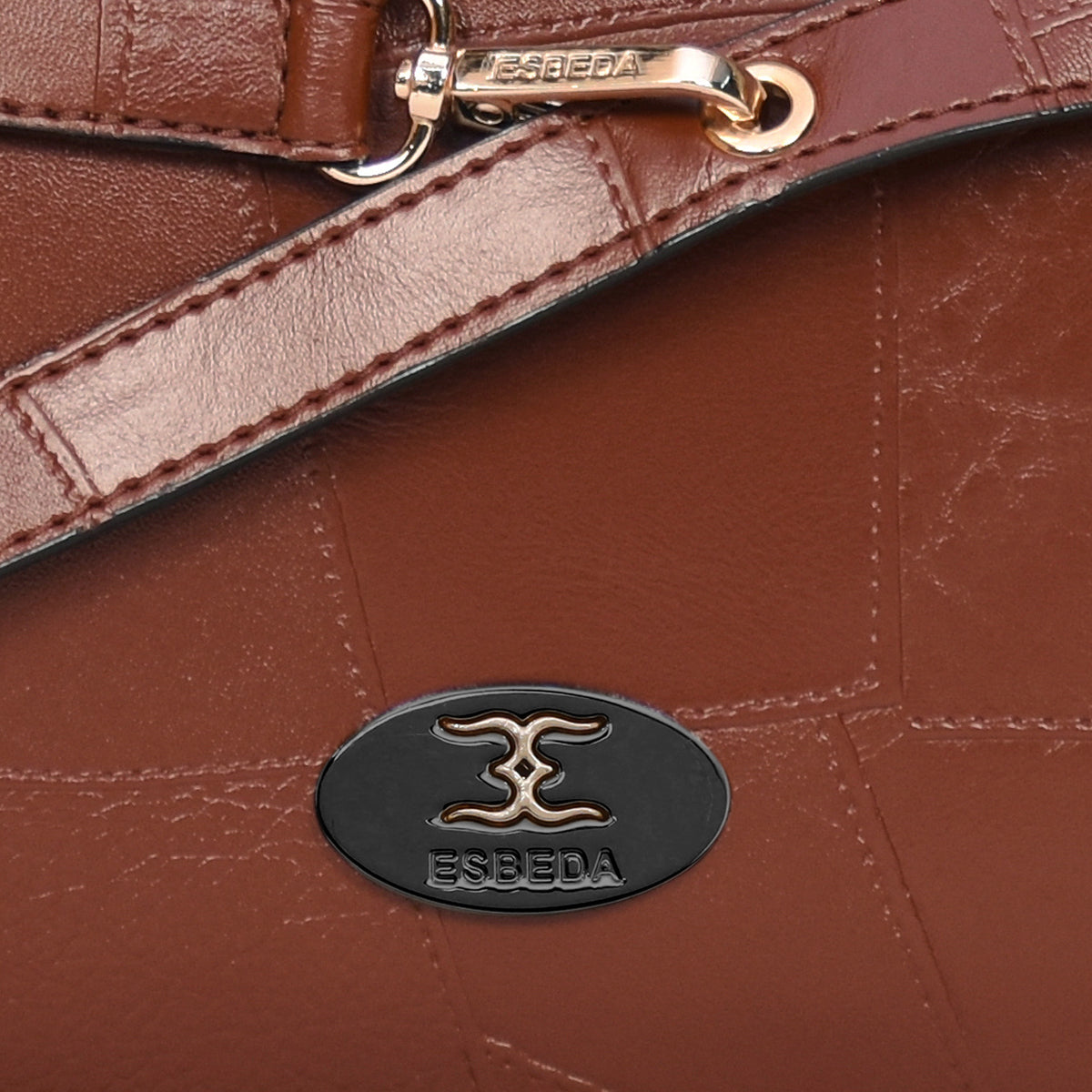 Stitching Embossed Handbag For Womens