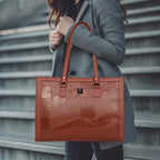 Embossed Laptop Handbag For Womens