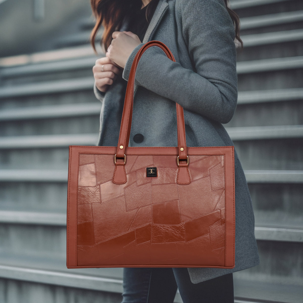 Embossed Laptop Handbag For Womens