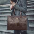 Embossed Laptop Handbag For Womens