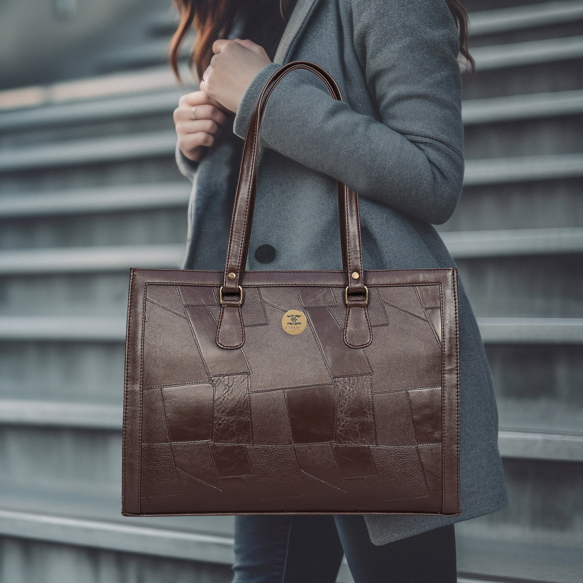 Embossed Laptop Handbag For Womens