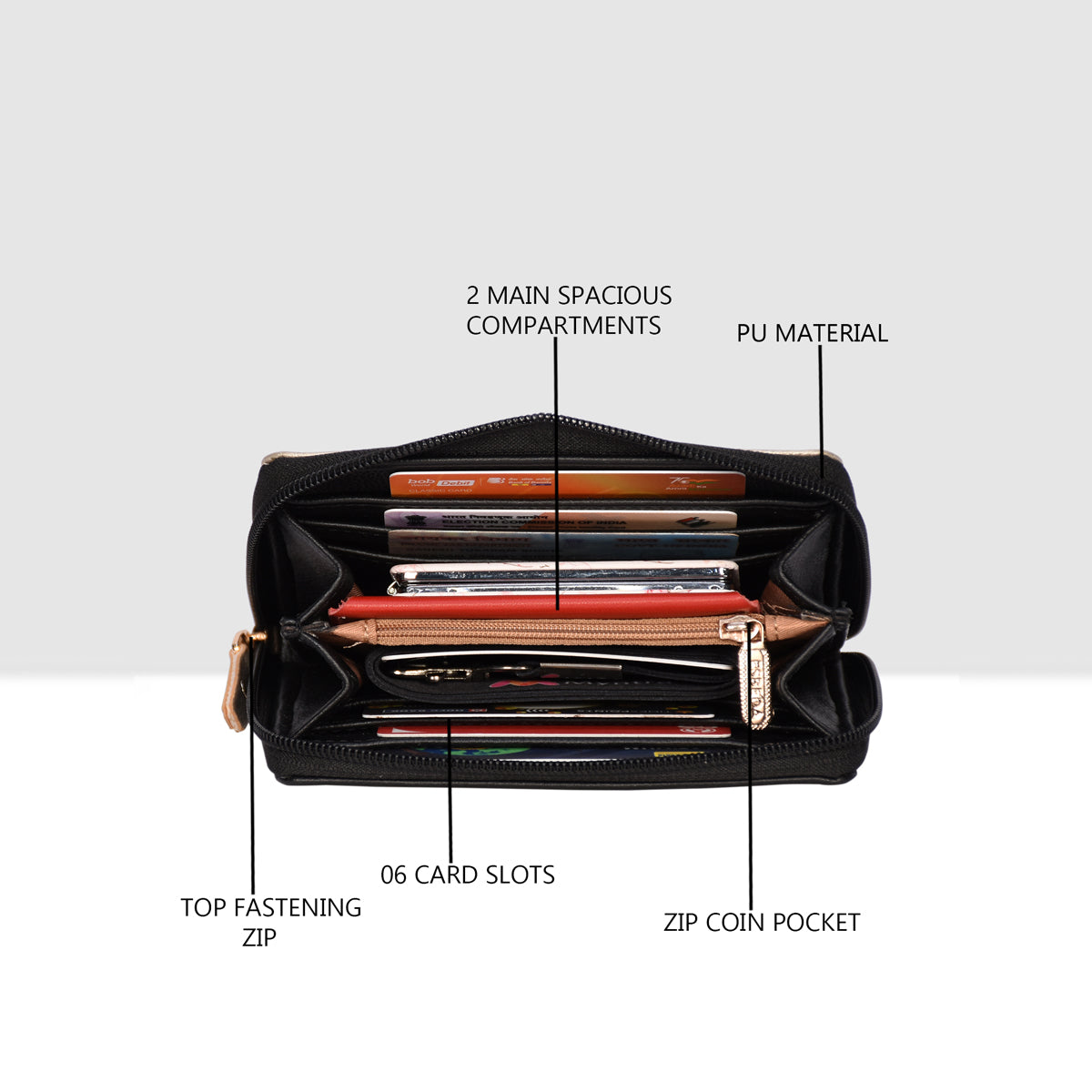 Classic Zipper Wallet For Womens