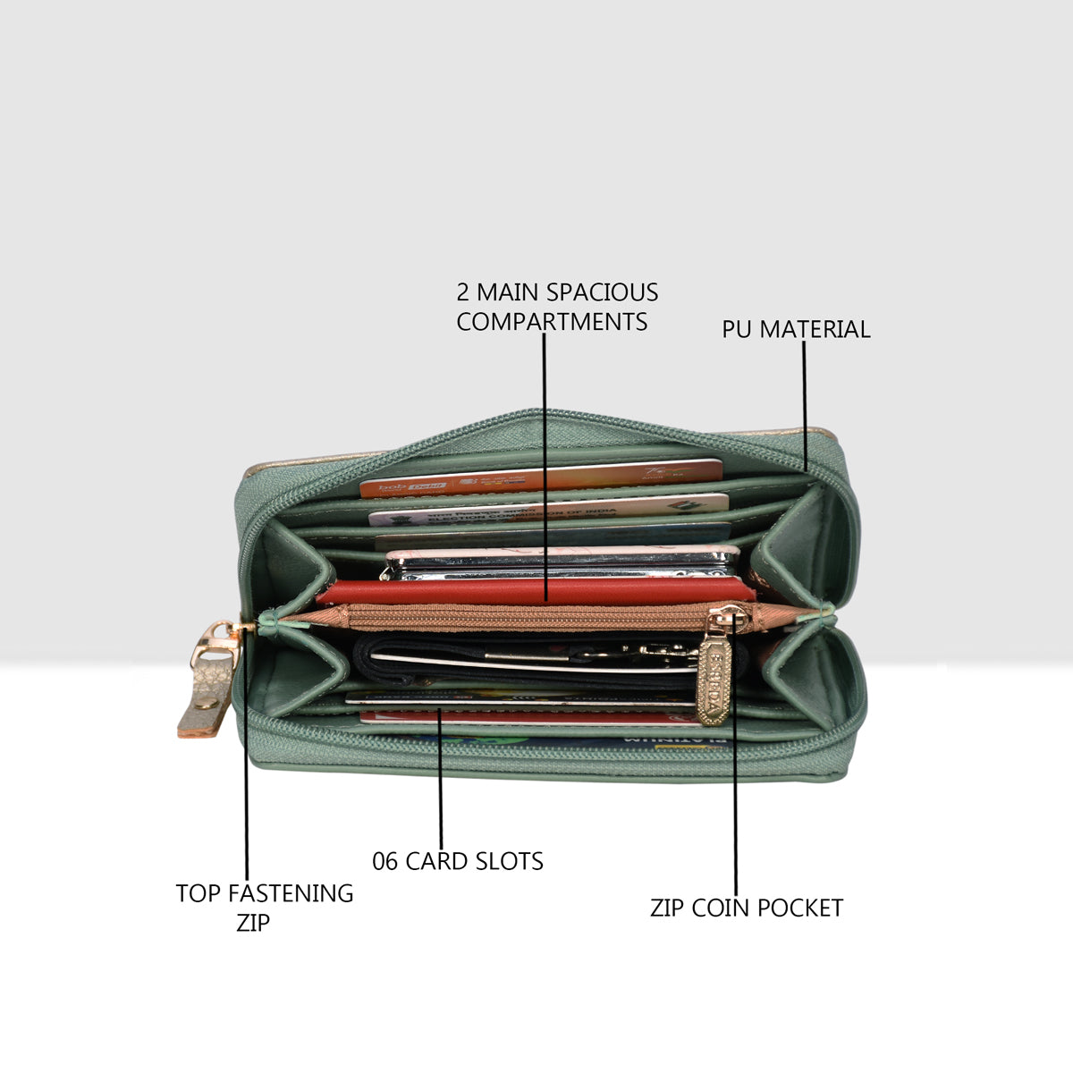 Classic Zipper Wallet For Womens