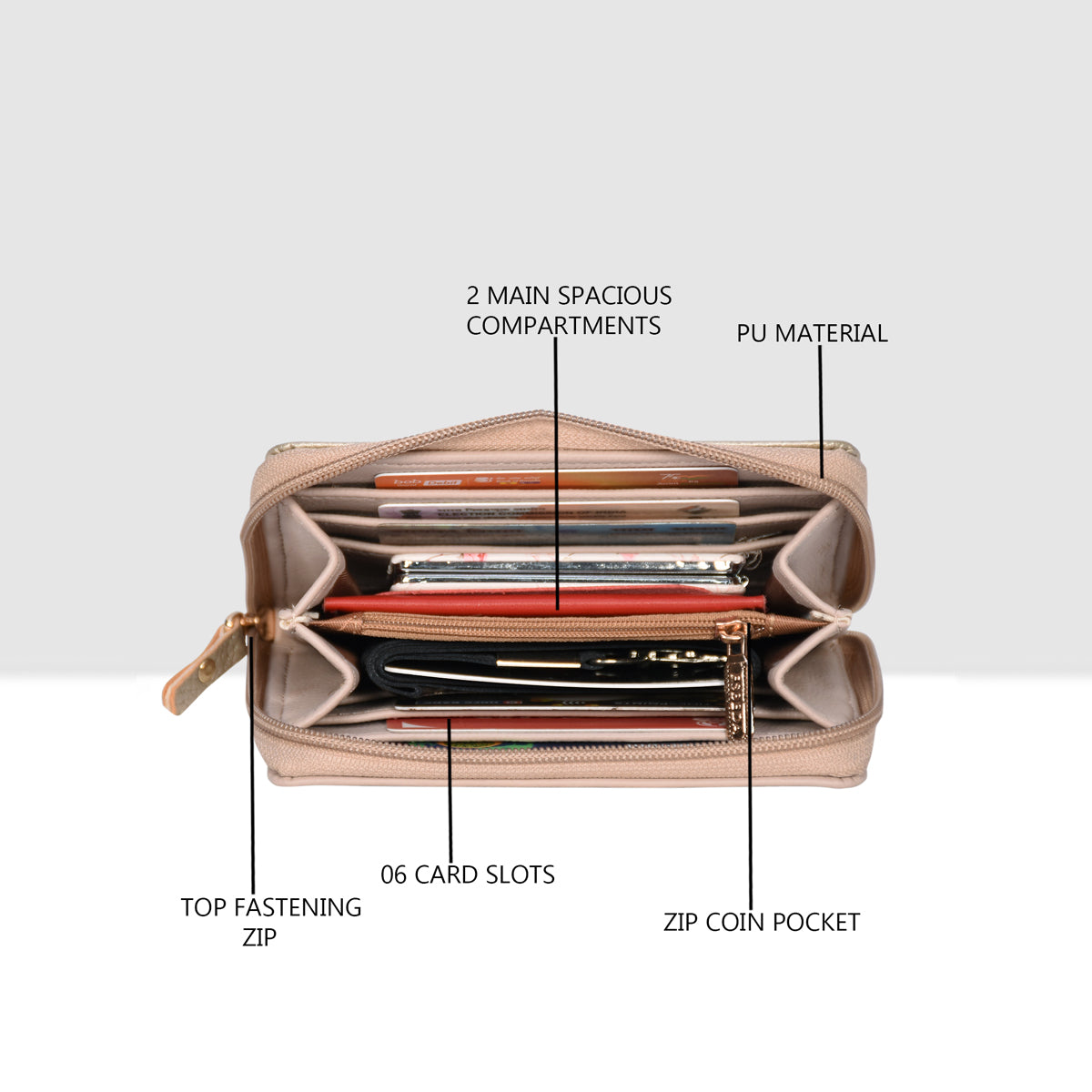 Classic Zipper Wallet For Womens