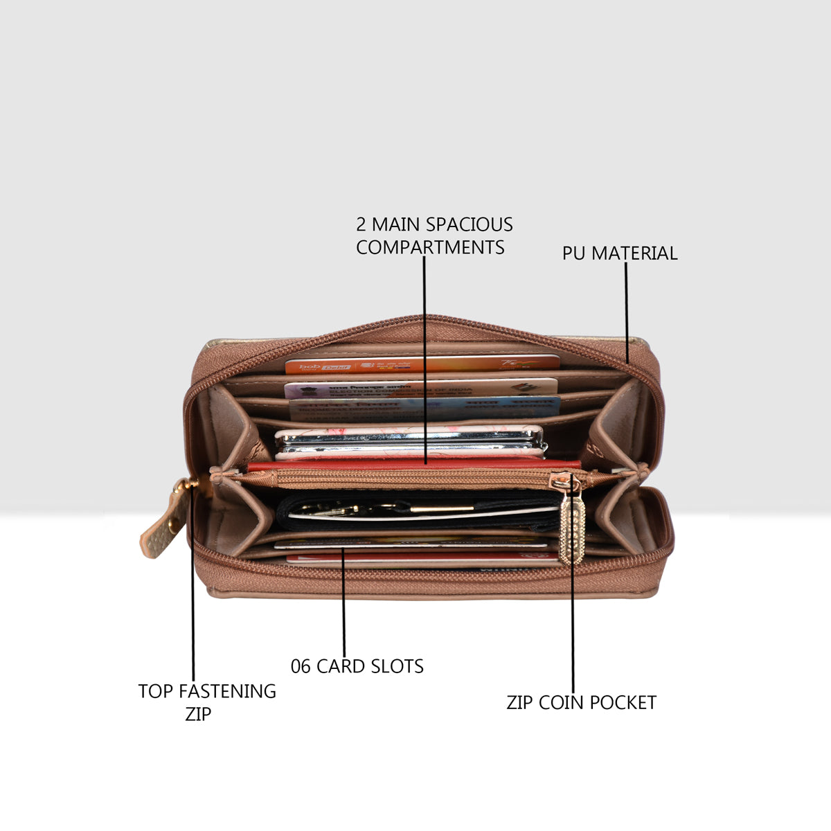 Classic Zipper Wallet For Womens