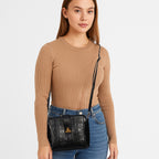 Embossed Pattern Logo Embossed Crossbody Bag For Womens