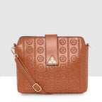 Embossed Pattern Logo Embossed Crossbody Bag For Womens