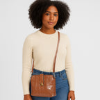 Embossed Pattern Logo Embossed Crossbody Bag For Womens