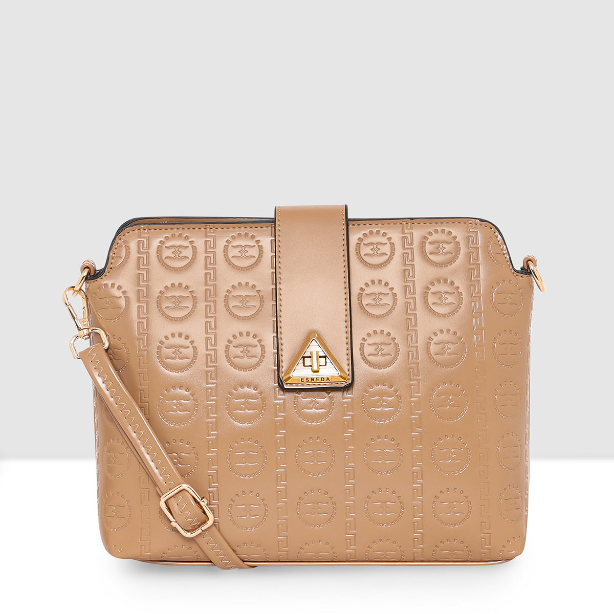 Embossed Pattern Logo Embossed Crossbody Bag For Womens